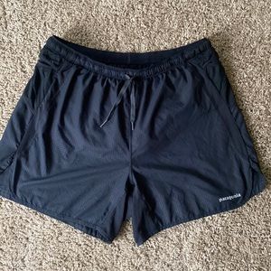 Black Patagonia running shorts